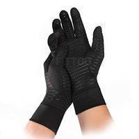 FITTOO Arthritis Copper Compression Gloves Comfy Fit, Men & Women Full Finger & Anti-Slip Hand Compression Gloves for Joint Pain Symptom Relief, Ease Muscle Tension