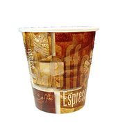 SafePro 8 oz Design Paper Cups with Cappuccino LIDS, Urban/Retro Printed Hot Cups (Case of 200), Disposable Cups with Lids
