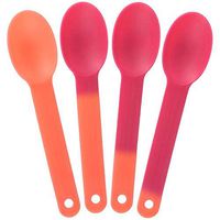 XL Color Changing Plastic Spoons - Changes From Orange To Red - Changes Color When Cold! Extra Durable Birthday Party Spoons - Frozen Dessert Supplies - Made in USA! 50 Count