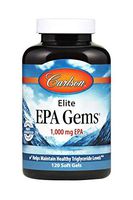 Carlson - Elite EPA Gems, 1000 mg EPA Fish Oil, Wild-Caught, Norwegian Fish Oil, Sustainably Sourced, Helps Maintain Healthy Triglyceride Levels, 120 Softgels