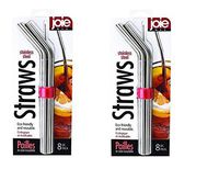 Joie Stainless Steel Drinking Straws with Cleaning Brush 8 pcs(Pack of 2) Total 16