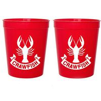 Crawfish Red Stadium Plastic Cups - Crawfish Banner (10 cups)
