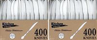 Blue Sky 400-Piece Disposable Plastic Knive White 2 Packs