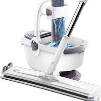 Mop Head Floor Cleaning Replacement Cloth Microfiber Replacement Mop Pad Paste Cloth Cover Spray Flat Dust, Light Grey