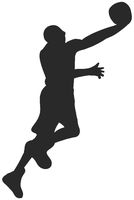 hBARSCI Basketball Layup Vinyl Decal - 5 Inches - for Cars, Trucks, Windows, Laptops, Tablets, Outdoor-Grade 2.5mil Thick Vinyl - Matte Black