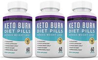 Keto Diet Pills Burn Shred BHB Salts Advanced Ketogenic Supplement Exogenous Ketones Ketosis Weight Loss Fat Burner Boost Energy Metabolism Men Women 60 Capsules 3 Bottles