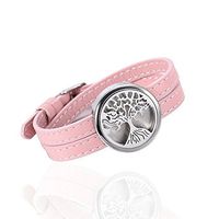 wonderful jewerly Multi-Style Aromatherapy/Essential Oil Diffuser Locket Bracelet Leather Band with 12 Color Pads (Tree of Life c)