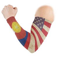 Colorado Flag with United State Unisex 2Pcs Arm Protection Sleeve UV Sun Guard Tattoo Compression Sleeves for Outdoor/Basketball/Football/Cycling/Running/Farm/Work