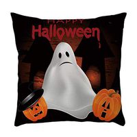 Bosji (45 x 45cm) Throw Pillow Covers,Halloween Decoration Pumpkin Ghost Pillowcase Festival Home Decor Linen Printed Zipper Cushion Pillow Case
