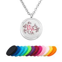 CoolJewelry Aromatherapy Essential Oil Diffuser Necklace Love Heart Pendant Magnetic Locket Perfume Jewelry