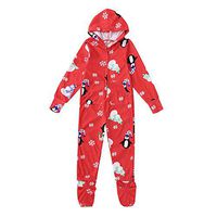 Christmas Pajamas for Family Family Onesies Pajamas Sets Penguin Snowflake Snowman Print Family Rompers(Kids_Red, 4T)