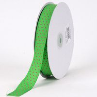 BBCrafts Emerald with Fuchsia Dots Grosgrain Ribbon Swiss Dot 7/8 inch 50 Yards