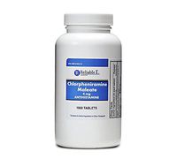 RELIABLE 1 LABORATORIES Chlorpheniramine Maleate (4mg, 1000 Tablets) - for Runny, Itchy, Sneezing Nose or Throat and Itchy, Watery Eyes