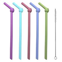 Silicone Straws, Piggy Shape Food Safety BPA Free Lovely and Cute Gift for Kids and Children by SILVER & SOFT (Piggy, Silicone)