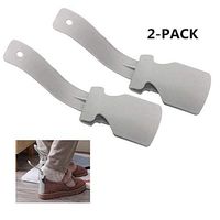 Lazy Shoe Helper, Shoe Horn Plastic Handhold Portable Shoe Lifting Helper Sock Slider for Elderly Pregnancy Disabled Fits All Shoes All Age (2-Pack, Gray)