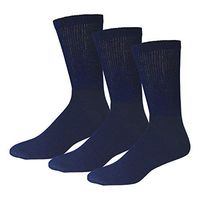 3 Pairs of Small Size Diabetic Neuropathy Crew Socks (9-11, Navy)
