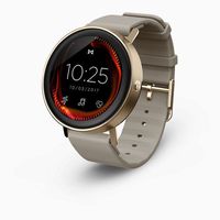 Misfit Unisex Smartwatch Vapor Gold-Tone Stainless Steel with Desert Silicone Band MIS7002