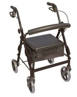 Essential Medical Supply The Blazer 4 Wheel Walker with 8" Wheels and Pouch/Basket in Black