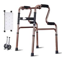 U-Shaped Side Bar, Lower Limb Training Auxiliary Walker, One-Button Folding for Easy Travel, Light Weight Aluminum Alloy Material, Suitable for Outdoor Sports (with Wheels, Seat Plate)