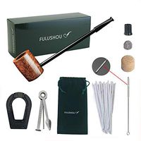 Mediterranean Briar Wood Tobacco Pipe, Exquisite Little Wood Tobacco Pipe, Well-made's Wooden Pipe Gift, Bonus a Pipe Pouch with Gift Box-1