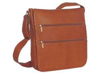 David King & Co. Laptop Messenger Bag with 2 Zip Pockets, Tan, One Size