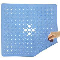 Vive Shower Stall Mat - Non Skid Bathtub Floor for Kids, Adults, Elderly - Square Bathroom Slipmat Bath Tub Suction Grip - Washable Non Slip, PVC