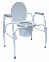 Duro-Med Bariatric Steel Commode with Assist Bars, Gray