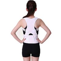 Kang Shengyuan Unisex Adults Kids Straightener Therapy Adjustable Posture Corrector Back Shoulder Support Brace (White, Small/Recommend Height: 140-150 cm)