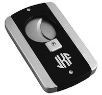 Personalized Visol Axe Glossy Black & Stainless Steel Finish Cigar Cutter with Free Circle Monogram Laser Engraving
