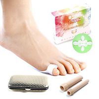 Yunoun Silicone Bunion Toe Cover Big and Small Tongue Separator - Small Toe Separation Pad - Anti-Abrasion -Overlapped Toe - Bunion Pad - Breathable-(Ginger)