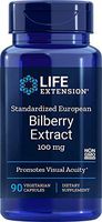 Life Extension Standardized European Bilberry Extract Promotes Visual Acuity 100 Milligram, 90 Vegetarian Capsules