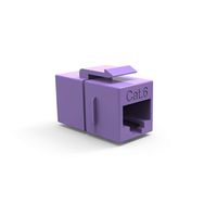 Beszin Cat.6 RJ45 Inline Coupler with Keystone Latch, Female-Female (5-Pack, Purple)