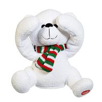 Kurt Adler Battery Operated Peek-a-boo Bear With Movement And Sound - Uses 3 "AAA" Batteries