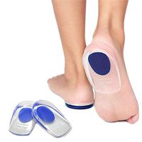 PCTC Gel Heel Cups Plantar Fasciitis Inserts - Silicone Gel Heel Pads for Heel Pain, Bone Spur & Achilles Pain, Gel Heel Cushions and Cups, Pad & Shock Absorbing Support Pain Relief Protectors 2PSC