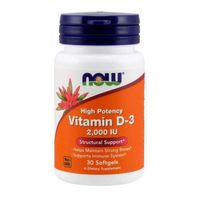 Vitamin D-3, 2000 IU, 240 Softgels by Now Foods (Pack of 4)