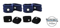 Anti-Nausea Wristbands by Prime Time Direct for Motion Sickness, Acupressure, Travel Bands - Black & Blue (Pack of 4)
