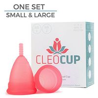Cleo Cup Starter Kit - Set Of 2 Menstrual Cups - SMALL and LARGE - Medical FDA Approved Silicone - Alternative to Pads and Tampons - Made for Better Periods (Pink)