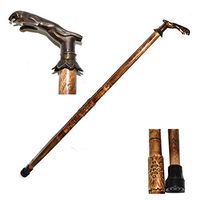Nautical World Vintage Antique Walking Cane Wooden Walking Stick Brown Jaguar Brass Handle, Affordable Gift Decorative Walking Cane Fashion Statement for Men/Women/Seniors/Grandparents! Item New Year
