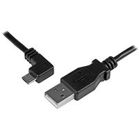 StarTech.com 2m 6 ft Micro-USB Charge-and-Sync Cable - Left-Angle Micro-USB - M/M - USB to Micro USB Charging Cable - 24 AWG (USBAUB2MLA)