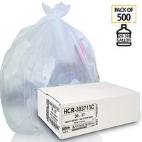Aluf Plastics HCR-303710C High Density Star Sealed Coreless Roll Bags, 30 gal, Polyethylene, 30" x 37", Clear (Pack of 500)
