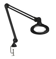Luxo 18313BK KFM LED-ESD Illuminated Magnifier, 45" Arm, 5 Diopter, Edge Clamp, Black