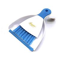 UGpine Brush Dustpan Set, dust Removal Dustpan, Desktop Household Desktop Sweep Mini-Set Broom, Plastic Hand-held Computer Brush (Blue)
