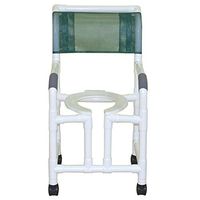 MJM International 118-3TW-OF Standard Shower Chair with True Open Front Frame, Royal Blue/Forest Green/Mauve