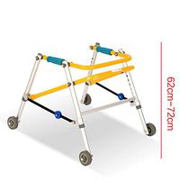 Child Rehabilitation Rollator Walker, Drive Medical Walker Foldable, 4 Wheels Kids Mobility Walking Aids, Straight Walking, Aluminum Alloy Kids Walking,B,62CM72CM