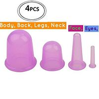 Silicone Body Massage Cup Set special for all Body, Face, Back Legs, anti cellulite silicone vacuum cupping cups Facial Cupping massage cups cellulite vacuum massager, (cupping cups 4 sizes, lavender)