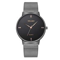 Men's Watches,Fxbar Fashion Men Quartz Stainless Steel Band Large Face Digital Sports Watch Business Wristwatch (Black)