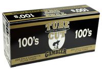 Gambler Tube Cut Gold Light 100mm RYO Cigarette Tubes 200ct Box (5 Boxes)