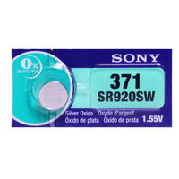 Sony 371 (SR920SW) 1.55V Silver Oxide 0% Hg Mercury Free Watch Battery (25 Batteries)