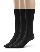 Silky Toes Women's Diabetic 3Pk Premium Soft Non-Binding Cotton Dress Socks (10-13, Black -3 Pairs)