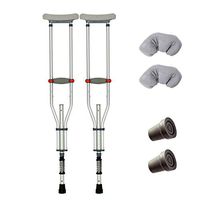Crutches Foldable Adjustable Double Lightweight Non-Slip Walker Suitable for The Elderly and People with Limited Mobility The Maximum Load of 180 kg Silver